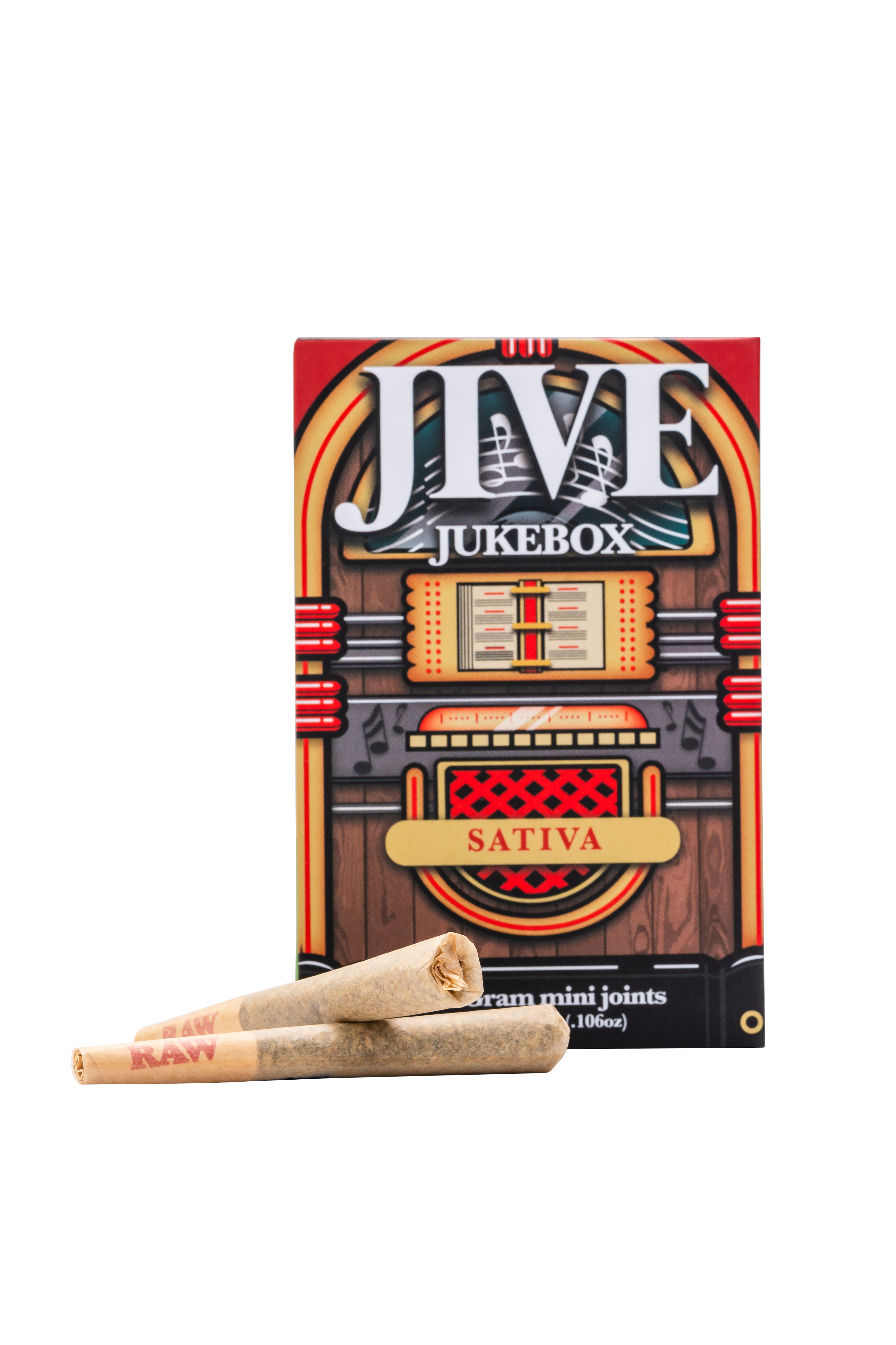 JIVE Jukebox package with 2 pre rolls. Sativa. 