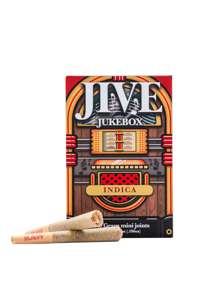 JIVE Jukebox packaging and 2 prerolls.  Indica