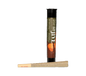 Image of the autumn sunset preroll and its tube. Black tube with brown and orange label.